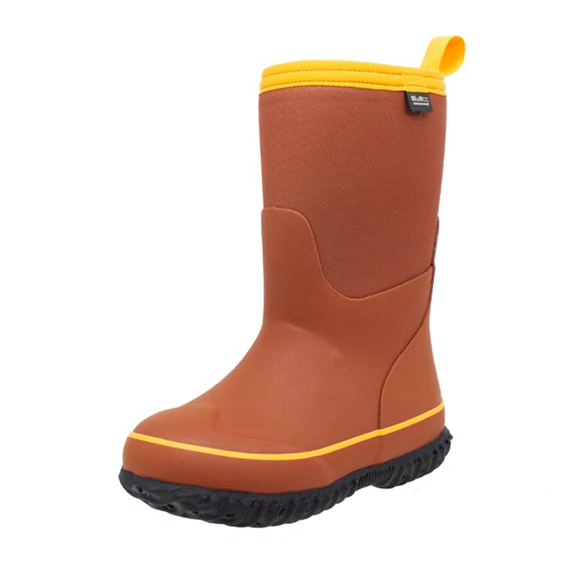 MCIKCC Kids Waterproof Rain Boots,High Snow Boots for Toddler Boys Girls,Textile Rubber Sole