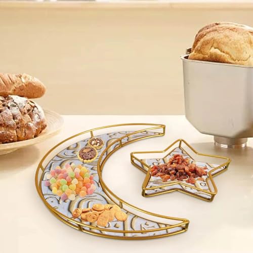 Plateau Ramadan lune étoile le cadeau de table parfait pour l'Aïd Mubarak