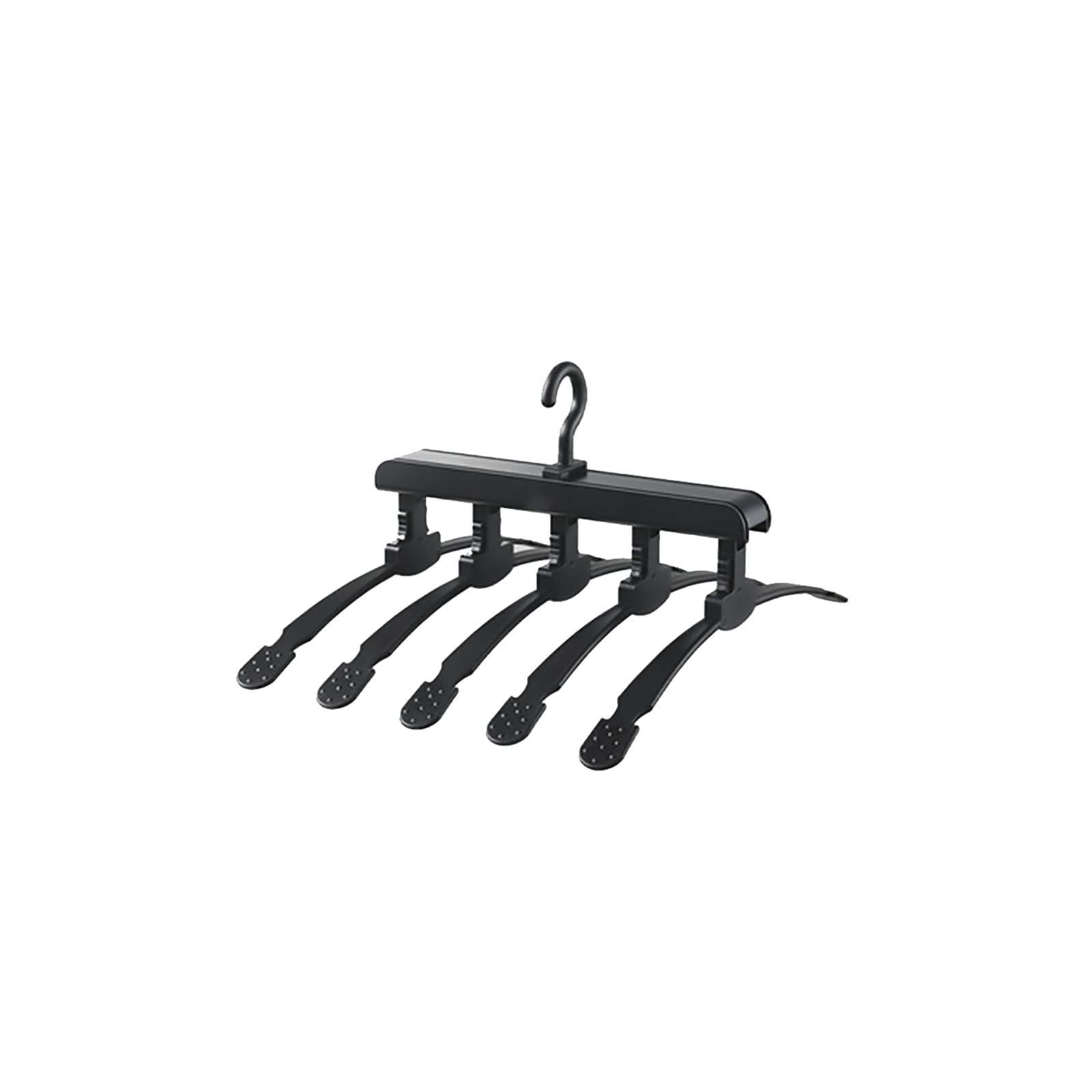JINGYAN Standard Hangers Clothes Hanger Velvet Hangers Multifunctional Folding Household Wardrobe Storage Artifact Seamless Support Hook(Schwarz)