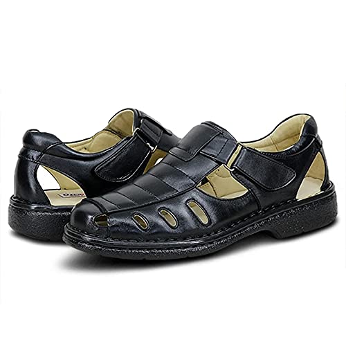 Sandalia masculina solado Antiestresse couro carneiro Decoflex 182 PRETO (40, 182 PRETO)