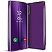 Produktbild Conie MF10873 Mirror Flip Kompatibel mit Huawei P20, Mirror Case Hülle Standfunktion Spiegel Effekt Flip Cover One Touch Bedienung für P20 Bookcover Violett
