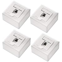 deleyCON CAT6a Universal Netzwerkdose 1x RJ45 Port geschirmt, 4 Stück, Weiß – Ansicht 1