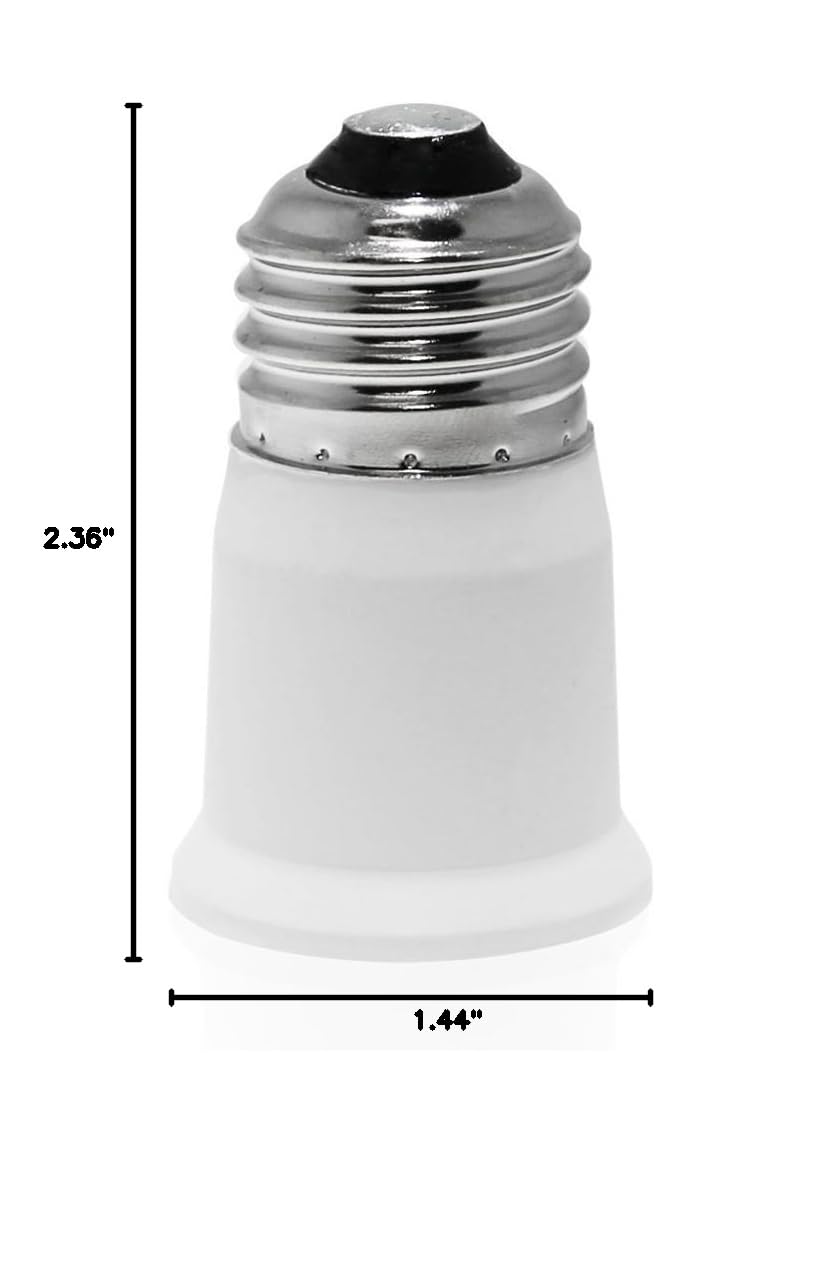 TWDRTDD 12-Pack E26 to E26 Socket Adapter, Extends Bulb Base by 1.5 Inches, White, Medium Base, Polybutylene Terephthalate (PBT) Material