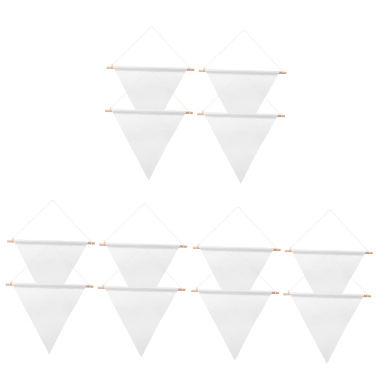 Drapeaux vides toile pour sublimation HANABASS lot de 3 bannières triangulaires de décoration