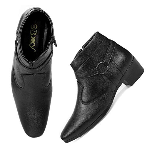 Image of BXXY Men's 2 inch Height Increasing Synthetic Material Casual Formal Chelsea Ring, Slip-On Boot with Pu Sole.