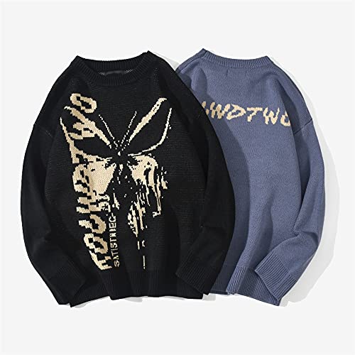 Hip Hop Knit Men's and Women's Sweater Harajuku Butterfly Loose Top Casual Streetwear Pullover Sweater2