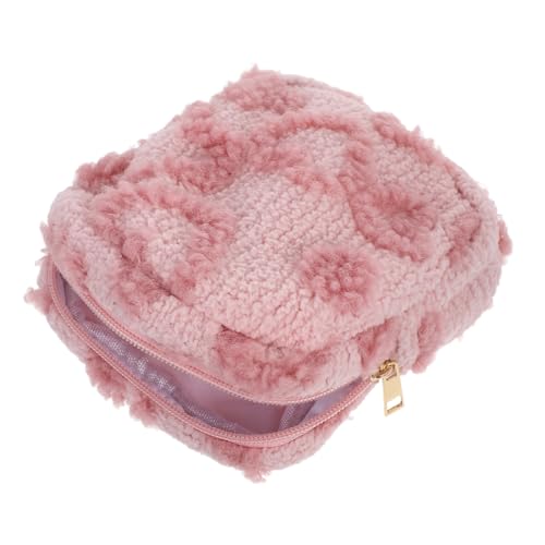 Bolsa de cosméticos de felpa ideal para retocar tu maquillaje durante los viajes