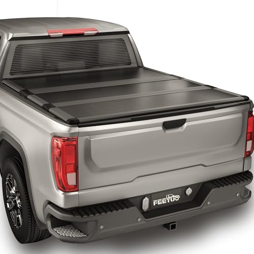 FeeTUO Hard Tri Fold Tonneau Cover Truck Bed for Compatible