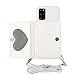 Produktbild TYWZ Crossbody Hülle für Samsung Galaxy S20 Plus,Schultergurt Halsketten Brieftasche PU Leder Handykette mit Kartenhalter Silikon Case mit Kordel zum Umhängen-Weiß