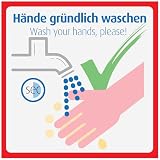 immi 4x Hände waschen Aufkleber. Modernes Design.Quadr. 9,8cm