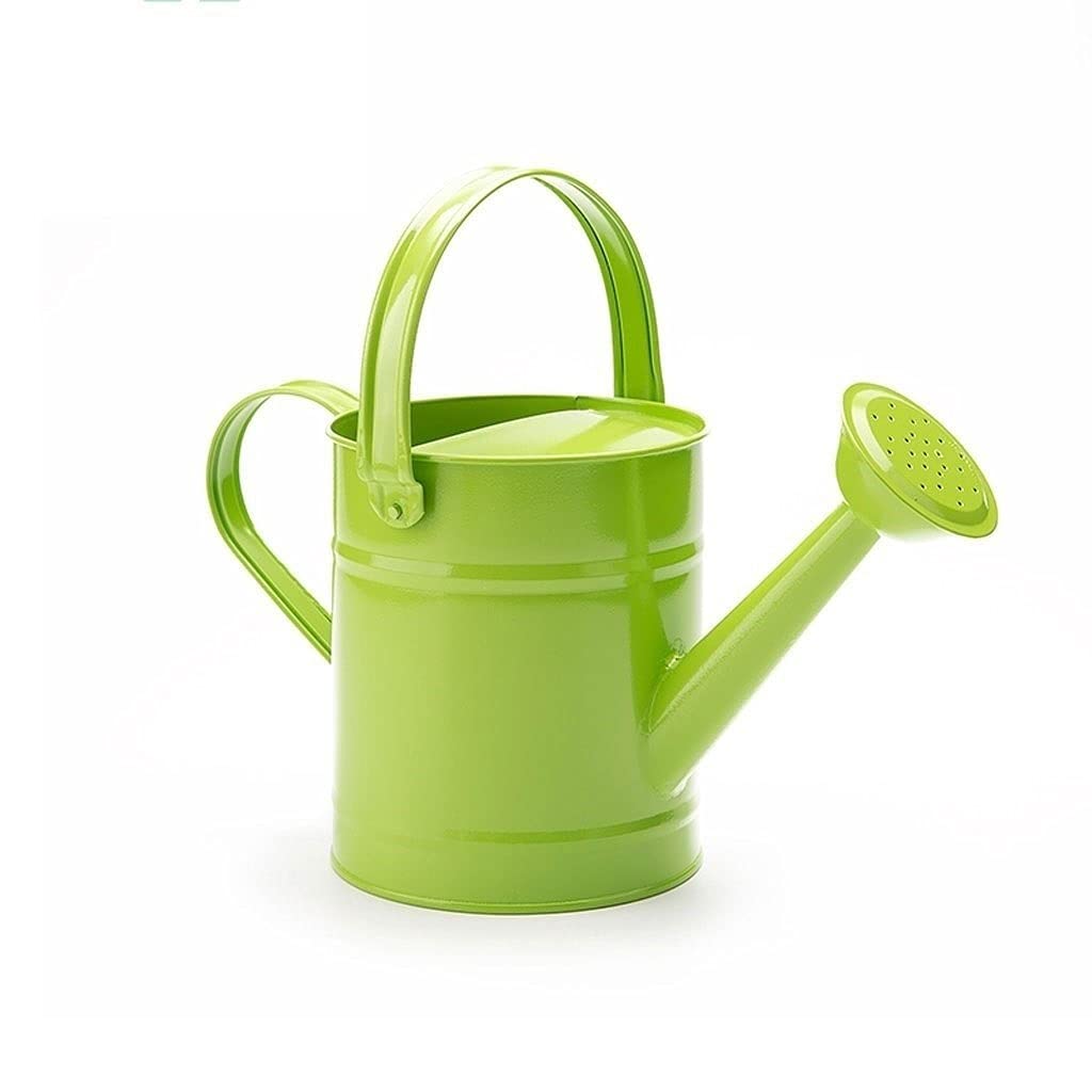 Gartengießkannen Metallbewässerung Kann Garten-Blumen-Gießtopf mit Griff und Rosenhead für Außen- und Innenhüttenpflanzen, 1.5l Für Hauspflanzen (Color : Green)