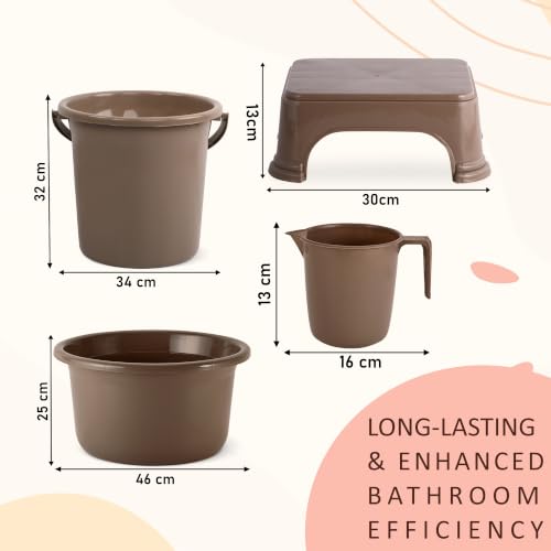 Image of Kuber Industries Bath Tub | Versatile Utility Gaint Tub | Plastic Bath Tub for Baby | Baby Bathing Tub | Clothes Washing Tub For Bathroom | Feeding Pan Tub | TUB-25 LTR | Brown