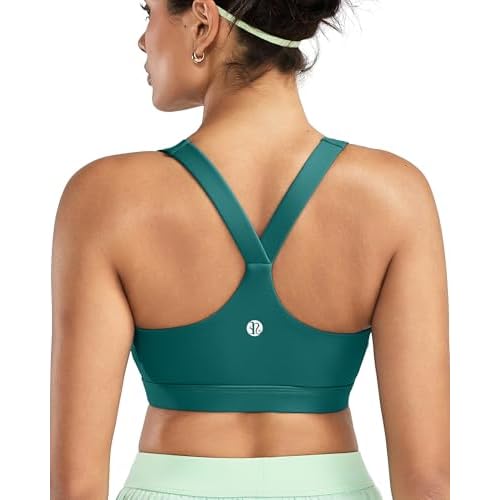 RUNNING GIRL Sports Bras for Women, Molded Cup High Impact Sports Bra Workout Bras for Women High Support Racerback A-storm Teal X-Large