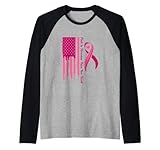 usa flag cancer support i pink is stronger than you think maglia con maniche raglan