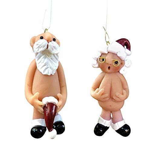 Dinnesis Christmas Decorations Sale Clearance Naughty Santa Christmas Ornament Stocking Cap Santa Ornament Naked Santa Merry Christmas Decorative Xmas Decor Ornaments Party Decor Gifts