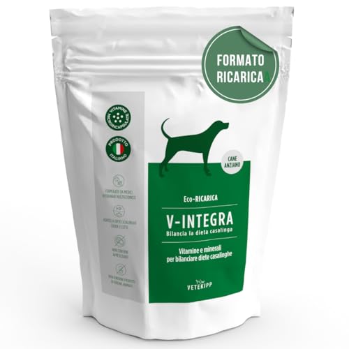 V-INTEGRA Cane Anziano 1kg ECO RICARICA, Integratore Completo Ricco di