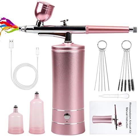 Airbrush-Kit Rechargeable Cordless Airbrush Compressor - Auto Handheld Airbrush Gun, Airbrush Set Portable Wireless Air Brush for Barber, Nail Art, Cake Decor, Makeup, Model Painting