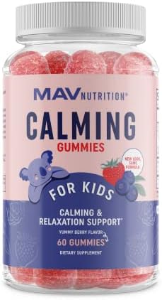 MAV Nutrition Magnesium Calming Gummies for Kids (60 Count) | Relaxing Magnesium for Kids | Calm Gummies for Natural Wake-Sleep Cycles with Chamomile & Lemon Balm | Gluten-Free, Naturally Sweetened thumbnail