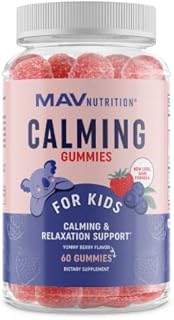 Magnesium Calming Gummies for Kids | Relaxing Support Gummies | Promotes Muscle Health | Chamomile & Lemon Balm Herbal Blend | 60 Non-GMO Gummies