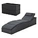 Produktbild Juskys Sonnenliege Lamia klappbar - Polyrattan Gartenliege mit Auflage, Kopfteil verstellbar, 160 kg belastbar - Garten Balkon Outdoor Liege Schwarz