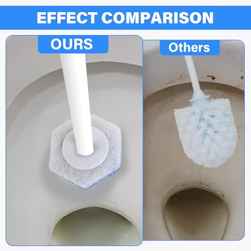Image of 50PCS Toilet Bowl Wand Refills, Disposable Toilets Brush Heads with Gloves, Wall Mounted Toilet Scrubber Refill, Toilets Wand Refills Upgraded Heads Compatible with Cloro x Wands Refill