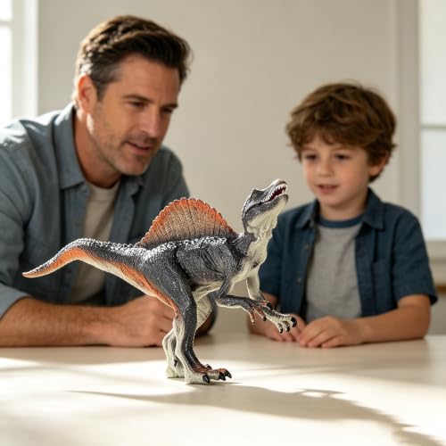 Image of JR PARK Spinosaurus Action Figure with Moveable Jaw Kids Dinosaur Toy