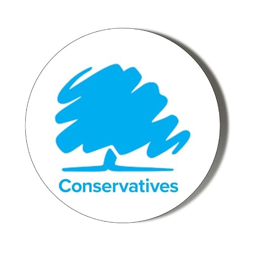 Gift Insanity White Election 2024 Conservatives Logo Blue Tree 6 X 70Mm (2.7 Inches) Stickers