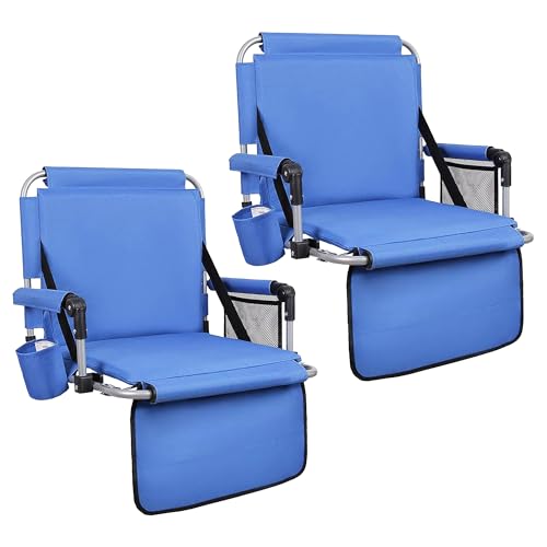 ALPHA CAMP Stadium Seat Padded Chair for Bleachers Back&