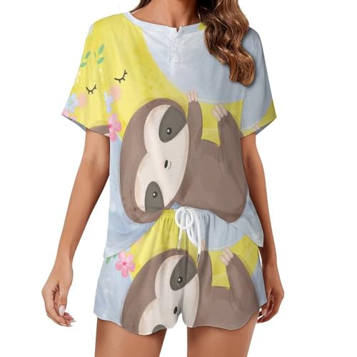 Pyjama paresseux ensemble de pyjama femme manches courtes vêtement nuit