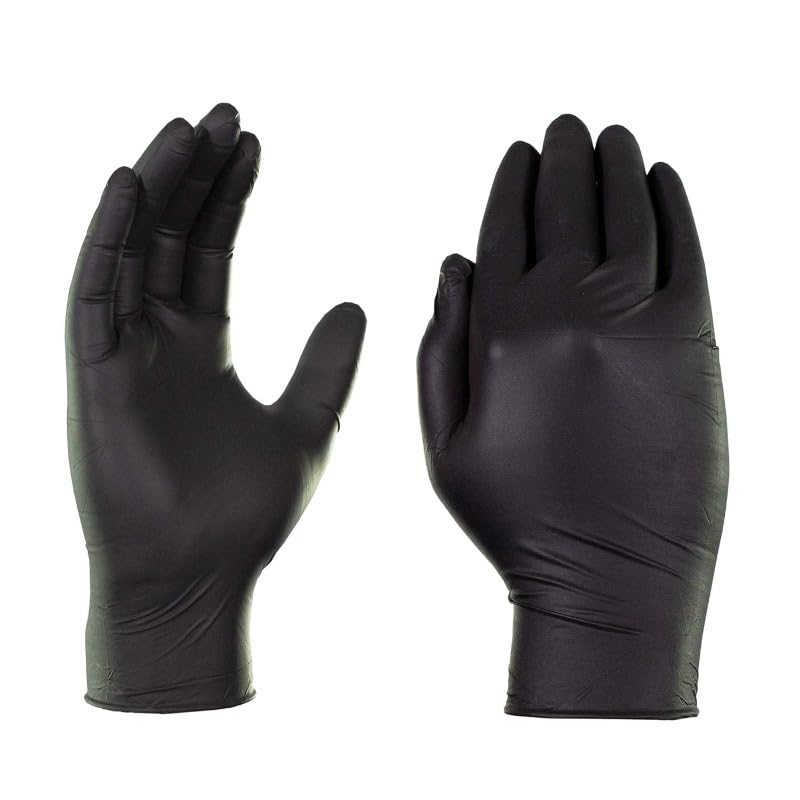 Guanti Monouso In Nitrile Da 10-100 Pezzi, Neri, For Lavoro, Cucina, Pulizia, Alimenti, Medicina, Tatuaggi, Salone, Senza Lattice, Polvere(100PCS,L)