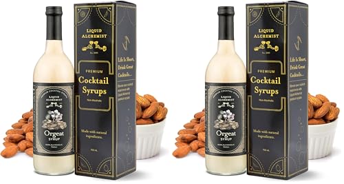 Image of Liquid Alchemist Orgeat Syrup for Cocktails - Real Ingredients Make Our Almond Syrup the Perfect Mai Tai Mix - Non-GMO, Gluten Free & Vegan (25.4 oz) (Pack of 2)
