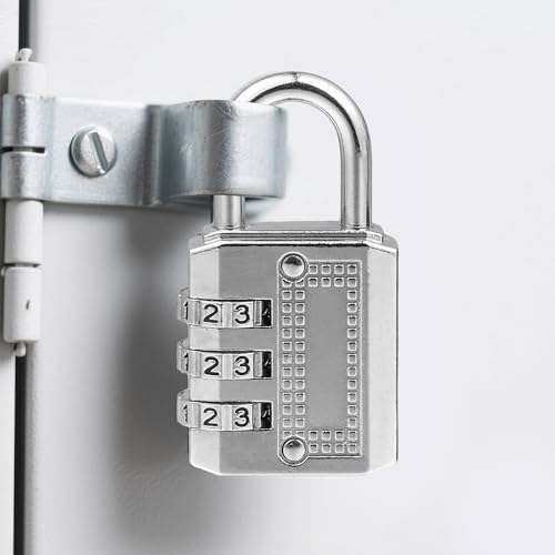 Trava de combinação de 25 mm para armário de academia, bagagem e mochila, cadeado durável, branco