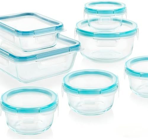 10-piece glass food storage container set with airtight and leak-proof lids, microwave and dishwasher safe, BPA-free, perfect for kitchen organization and storing leftovers. - Thumbnail 5