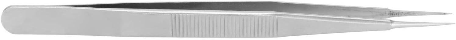 SUNGOOYUE Stainless Steel Tweezers, Fine Point Anti Magnetic with Serrated Handle for Lab Phone Repair, 0.1mm Precision Tools