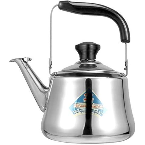 Yardwe 1L Edelstahl Flötenkessel Pfeifender Wasserkocher Teekessel Wasserkessel Teekanne mit Filtersieb und Griff für Herd Küche Drinnen Draußen Wandern Picknick Camping Gasherd Cover