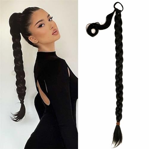 YOSILADY Long Braid Ponytail Extension (Black, 26 Inch,1Pcs)