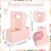 Whaline Mother's Day Light Pink Kraft Flower Gift Bags 20 Pcs Drink Carriers with Handle to 2 Cup Floral Wrap Packing Box Paper Holder Baskets for DIY Crafts Wedding Valentine's Day Birthday Party