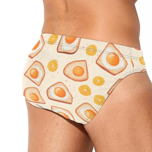 Breakfast Items Eggs and Toast Men's Swim Brief Sexy Bikini Swimwear Swimsuit Trunks Bathing Suits3