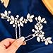 HEREAD Crystal Bride Wedding Hair Pins Silver Rhinestone Hair Piece Hair Accessories for Women and Girls (Pack of 2) (Silver)