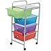 Mind Reader Rolling Cart with Drawers, Utility Cart, Craft Storage, Kitchen, Metal, 12.75