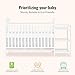Dream On Me Anna 3-in-1 Convertible Full-Size Baby Crib & Changer with Storage in White, GreenGuard Gold & JPMA, Pinewood, Converts to Day & Toddler Bed, 3 Mattress Heights, 1″ Changing Pad