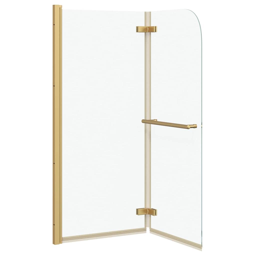 Box Doccia 120x140 Pieghevole in Vetro di Sicurezza e Alluminio Oro - Paraspruzzi per Vasche Doccia