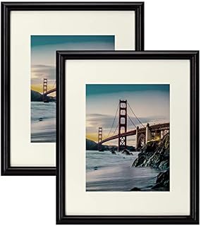Frametory, Photo Frame Comes with Ivory Mat for Pictures - Curved Bevel Design