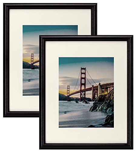 Frametory, Photo Frame Comes with Ivory Mat for Pictures - Curved Bevel Design