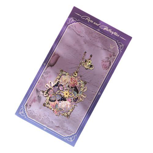 ペンダントメタルページマーカー付きホローバタフライブックマークレトロなスタイリッシュな読書クリエイティブレトロメタルページマーカーリーディングホローバタフライ