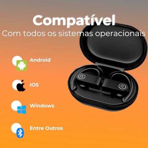 Fone de Ouvido, Bluetooth 5.4, IPX5 à Prova D'Água, 45h de Bateria, Com Microfone Embutido. Design
