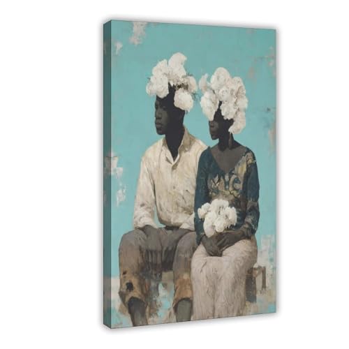 Portrait floral afro-américain célébrant l'amour noir pour votre chambre