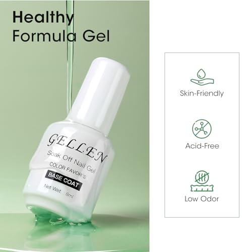 GEL TOP Y BASE COAT GELLEN 2 PCS GEL TRANSPARENTE 8ML miniatura 5