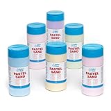 350 g por taza. Baker Ross- Botes de Arena en colores Pastel (Caja de 6) para Manualidades infantiles de Decoración con Arena y para crear Efectos de Pintura Texturizada