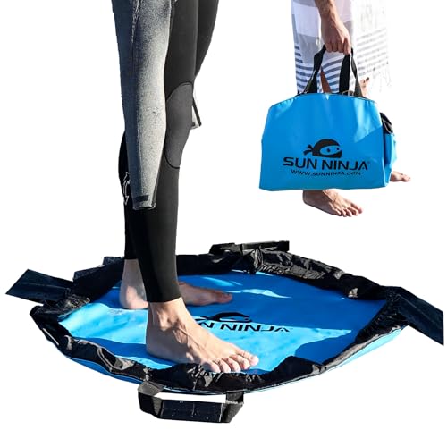 SUN NINJA Wetsuit Changing Mat - Waterproof Beach Changing Mat and Dry Bag Combo, Keeps your Car...